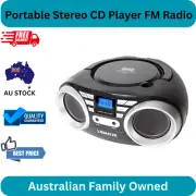 Portable Stereo CD Player FM Radio AUX Headphone Jack Compact AC/DC Black