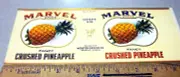Vintage Original can Label, 1940s Marvel Pineapple, fantastic graphics & colors
