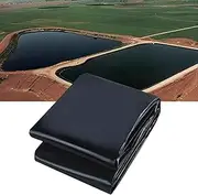 Black Heavy Duty HDPE Sheeting 0.13mm Thick Plastic Dust Waterproof Sheets, Garden Grow Polythene Cover Pond Liner for Fish or Koi Ponds, Water Features, Waterfall Base, Fountains, Water Gardens(5x10m