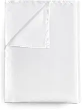 Counfeisly Satin King Flat Sheet, Luxury and Silky Soft Bed Top Sheet Only, White