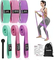 KANGFITER Fabric Resistance Bands for Working Out, 3 Level Non-Slip Booty Bands for Women and Men, Loop Exercise Bands Set for Leg and Glutes, Hip Elastic Bands for Home and Gym Fitness, Yoga, Pilates