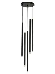 Flute 5 Light Pendant in Black