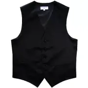 New Men's Formal Tuxedo Vest Waistcoat only solid Black wedding prom party
