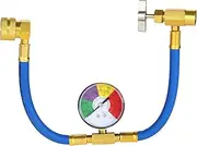 Aupoko R134A AC Refrigerant Charge Hose Kit, 1/2’’ Acme Can Opener Tap Dispensing Valve, and Recharge Hose with Pressure Gauge, Fits for Car AC Air Conditioning Refrigerant
