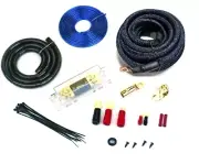 1/0 GAUGE 100% COPPER BLUE/BLK BRAIDED AMPLIFIER WIRING INSTALL KIT 5000 WATTS