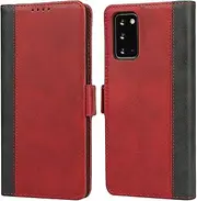 [Cavor] for Samsung Galaxy Note 20 Case, Samsung Note20 Phone Cases Premium Leather Folio Flip Wallet Case Cover Magnetic Closure Book Design with Kickstand Feature & Card Slots(6.7")-Red
