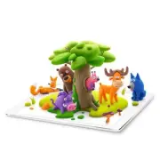 Fat Brain - Hey Clay Forest Animals - Creative Modeling Clay Craft Set FA424-1