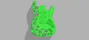 3D Printed Fender Stratocaster Guitar Body, Custom Design Cannabis Leaf Hardtail