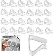 Leanockesa 24 Pcs Clear Tablecloth Clips, Plastic Table Cloth Holders, Windproof Table Cover Holder Clamps for Christmas Home Wedding Party Indoor Outdoor Picnic (Trumpet)