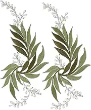 Beatifufu 2Pcs Leaf Embroidery Patches for DIY Clothing Repair Decoration Versatile Appliques for Jackets Hats Vests and Bags Chic Crafting Supplies for Sewing Projects