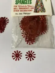 Red Metallic Starburst Sequins - Vintage
