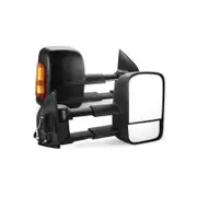 Pair Extendable Towing Mirrors Gen1 for Nissan Pathfinder MY 2003-2013 Black