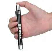 LED Flashlight Pen Mini Penlight Pocket Portable Light with Clip Torch Lamp Lot