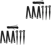 Sosoport 2 Sets Fixing Stakes for Garden Tree Ground Anchors Trees Anchoring Kits Support Anchor Tree Stem Strap Tree Ties Easy to Install Kit