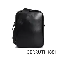 在飛比找momo購物網優惠-【Cerruti 1881】頂級義大利小牛皮側背包肩背包(黑