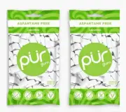 PUR Xylitol Chewing Gum COOLMINT (55 Pieces, 2 Pack) Sugarless Vegan Pure