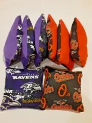 8 Cornhole Bag Set Corn Hole Baltimore Ravens and Orioles