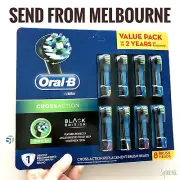 NEW Braun Oral-B Power Toothbrush Cross Action Refills 8 Pcs Brush Black Edition