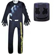 Kids Fortnite Marshmallow Dj Marshmello One-piece Performance Costume Gift Carnival Halloween 140