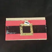 Mud Pie Christmas Pillow Wrap Santa's Belt Burlap Sequins