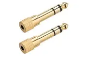 2PK Westinghouse Stereo Jack Adapter 3.5mm Female to 6.3mm Male Plug Gold Plated