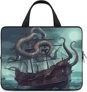 Laptop Case Sleeve Shockproof Computer Carrying Bag Octopus Ship Notebook Case Cover Laptop Bag Water Resistant Computer Cases Tablet Briefcase for Travel Business 12 Inch