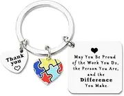 [Xiyantiji] Autism Teacher Keychains Appreciation Gifts for Women Men Therapists Special Education Teacher Inspirational Thank You Christmas Birthday Cifts for Autistic Teachers Autism Awareness Keychain