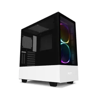 NZXT 恩傑 H510 Flow 玻璃透側機殼-白 (ATX鋼化玻璃網孔面板可快拆TypeC內建風扇前1後1)廠商直送