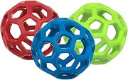 JW Pet HOLEE ROLLER BALL Dog Chew Treat Fetch Bouncy Toy LARGE 5.5 inch 3 PACK