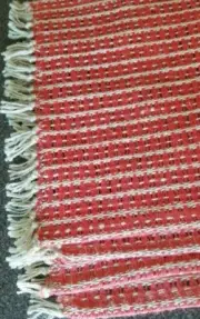 Set of Four (4) Threshold Placemats ~ 14" x 19" ~ 100% Jute ~ Orange Striped