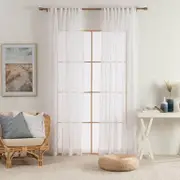 Beachley Sheer White Curtain Pair [ESSBBEACH21A]