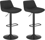 Set of 2 Matt Blatt Joey Height Adjustable Bar Stools (Black/Poppy Black) - MBJO2ADJSBA