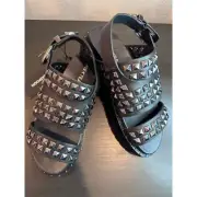 NWT gunmetal black one teaspoon Studded vivienne Sandal
