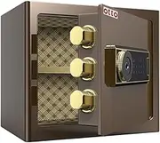 OTTO Fingerprint Safe Box, 38x32x35cm, Single Door, Black/Brown, Smart Home Security Cabinet (Brown fingerprint 35cm)
