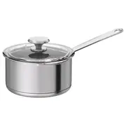 HEMKOMST saucepan with lid, stainless steel/glass, 2 l