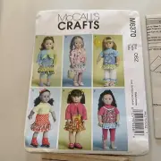 McCall's 6370 Sewing Pattern Uncut18" Doll patterns Dresses & Capri's New Uncut