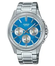 Casio Enticer Analog Stainless Steel Blue Dial Quartz MTP-1375D-2A2 Mens Watch