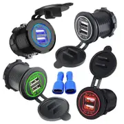 Ozoffer 12-24V 2 USB Charger Power Socket Plug Car Boat Outlet 4.2A Adapter Waterproof