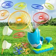 KuKuFun Outdoor Toys for Kids Boys Ages 3-5 4-8, Flying Disc Launcher Outdoor Outside Toys Gifts for 3 4 5 6 7 8 Year Old Boys Kids, Ideas Outside Outdoor Toys for Kids Toddlers Boys Ages 3-5 6-8 4-8