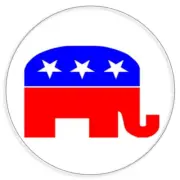 Republican Elephant - Circle Sticker Decal 3 Inch - Political Red White Blue