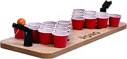 MeantToBe Mini Beer Pong Table Set of 29 - Drinking Games for Adults Party - Set Includes 25 Shot Cups, 2 Plastic Shooters, 1 Ball & 1 Solid Wodden Board - Ultimate Party Game for Beach & Pool