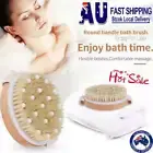 2 In 1 Dry Body Brush Natural Bristle Dead Skin Remover Massage Anti CelluliDX
