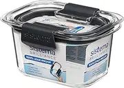 Sistema 55105 Brilliance TRITAN Food Storage Container, 380 ml, Clear With Grey Clips and Seal