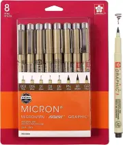 SAKURA Pigma Micron Fineliner Pens - Archival Sepia Ink Pens - Pens for Writing,