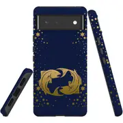 For Google Pixel 6 Case, Shielding Back Cover,Pisces Drawing