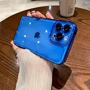 Soft Transparent Silicone Case for iPhone 14 12 13 11 Pro Max X Xs Xr 7 8 Plus SE Crystal TPU Rubber Gel Shockproof Bumper Cover,Navy Blue,for iPhone 11 Pro