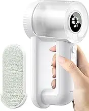Electric Lint Shaver, 【6-Leaf Blade】 Rechargeable Lint Remover with 3-Speed, LED Display, Dual Protection, Fabric Shaver Perfect for Clothes, Sweater, Couch