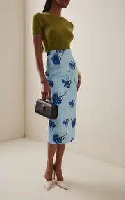 [Emilia Wickstead] Lorelei Crepe Midi Skirt