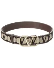 Valentino VLogo 40mm Toile Iconographe Canvas & Leather Belt