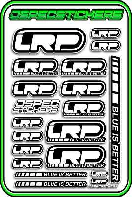 LRP ESC MOTOR BRUSHLESS RC 1/10 1/8 STICKERS LIPO BUGGY CAR DECAL WHITE BLACK